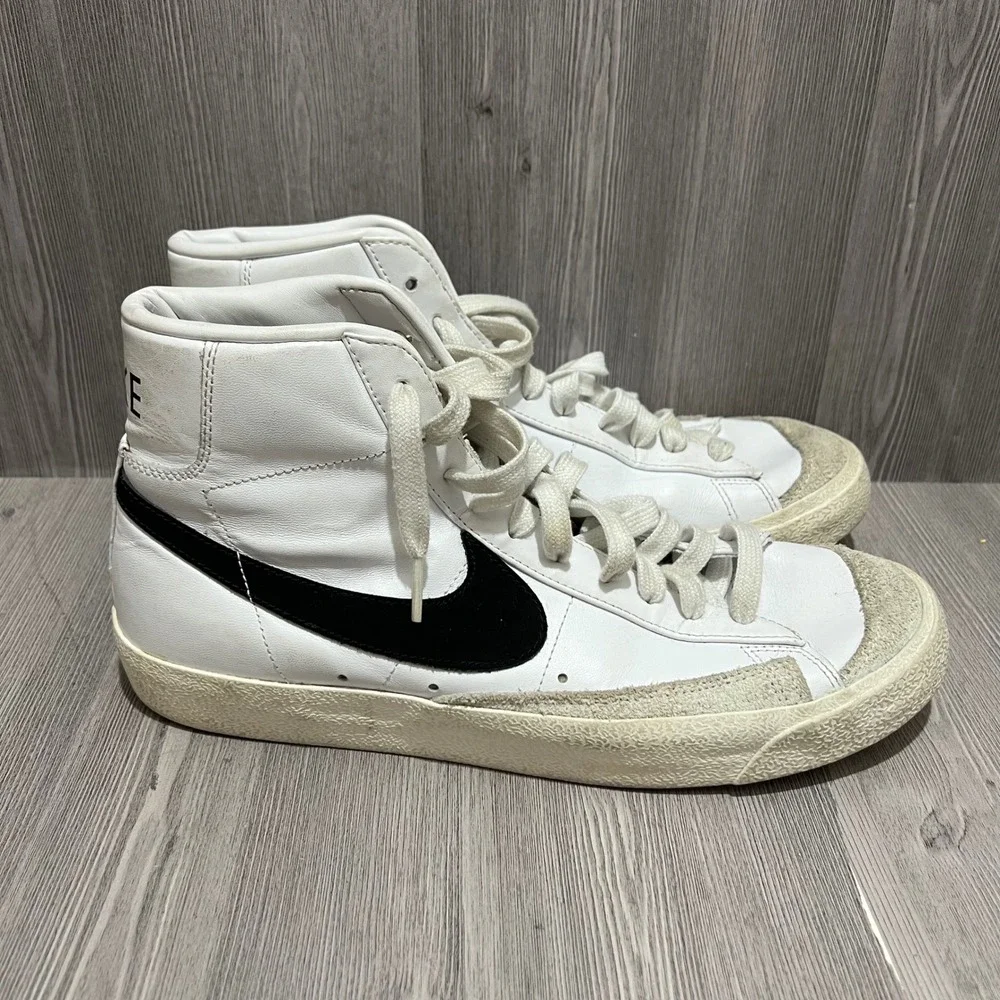 Nike Blazer Mid 77 Vintage White Black BQ6806-100 Mens High Top Sneakers Size 10